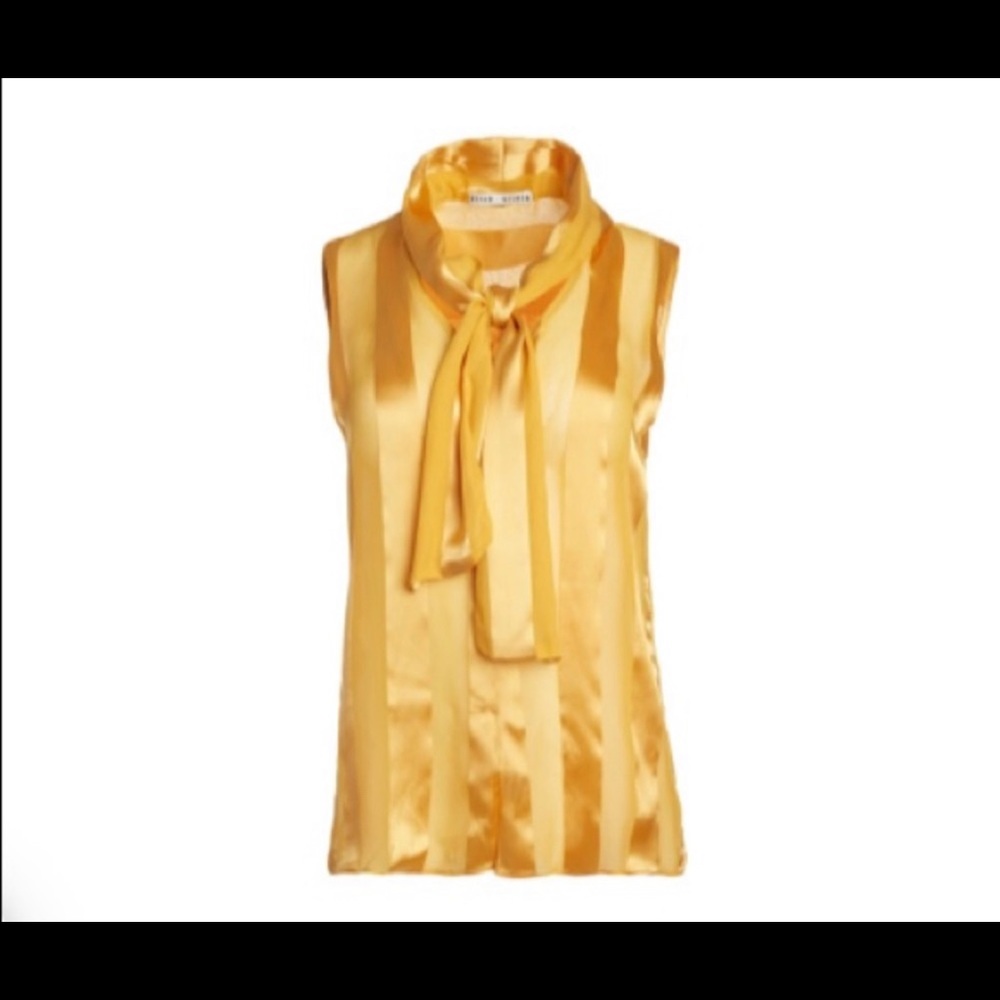 Alice + Olivia sleeveless tie sash blouse XS